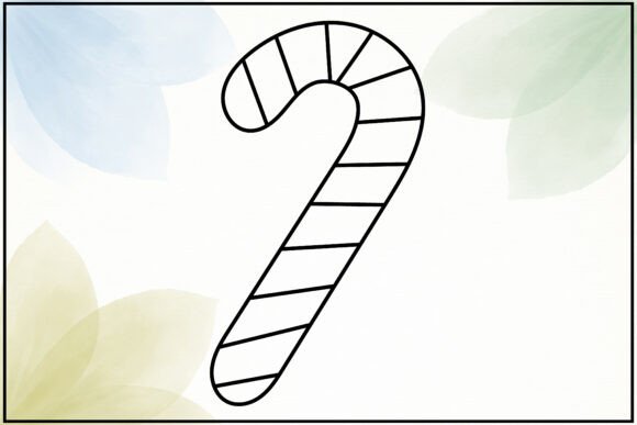 Christmas Candy Cane Line Art & Illustrations
