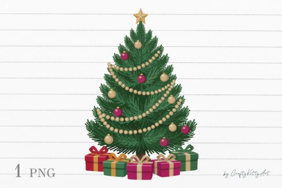 Christmas Tree PNG Sublimation Clipart for Illustrations