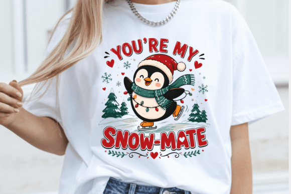 Cute Penguin Christmas PNG Illustrations