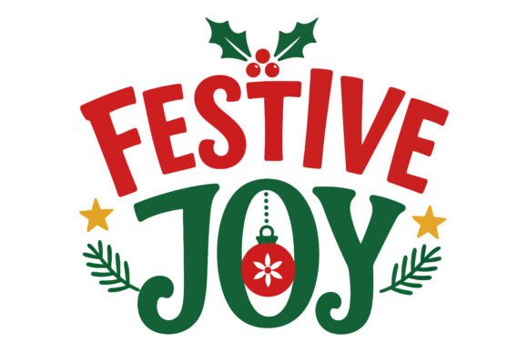 Festive Joy Christmas Ornament SVG Freebies