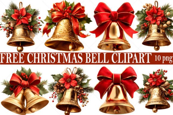 Free Watercolor Christmas Bell Clipart Freebies