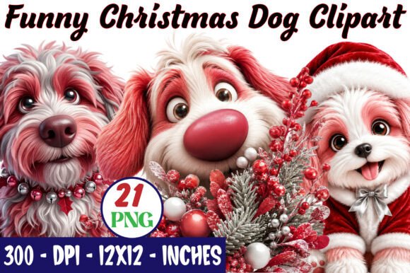 Funny Christmas Dog Clipart Bundle Freebies Review