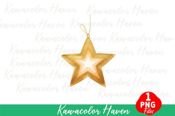 Gold Star Christmas Ornament: Premium Illustrations