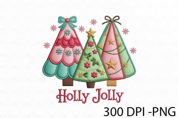 Holly Jolly Christmas Tree Png Design & Illustrations