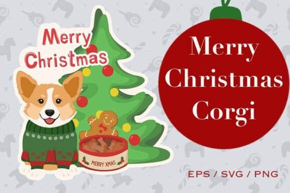 Merry Christmas Corgi Illustrations for Blogs