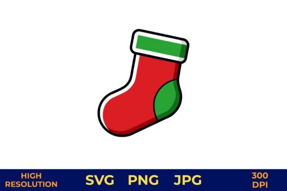 Red Christmas Stocking Vector Design & Illustrations