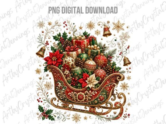 Review: Vintage Holiday Christmas Sleigh PNG for Embroidery