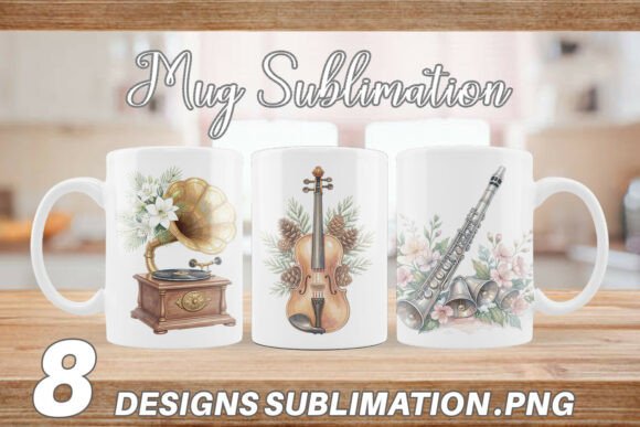 Victorian Musical Christmas Mug Wrap PNG Review