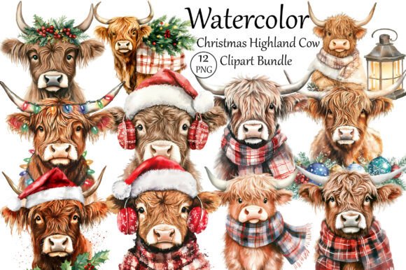 Watercolor Christmas Highland Cow Review