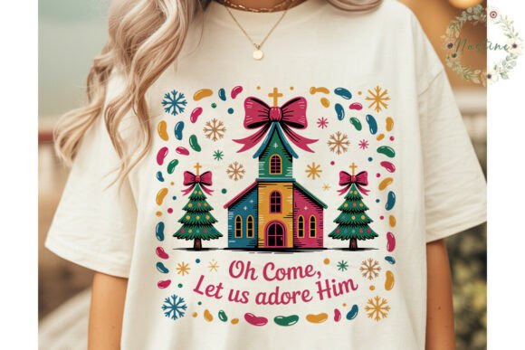 Whimsical Church Christmas PNG: Festive Illustrations